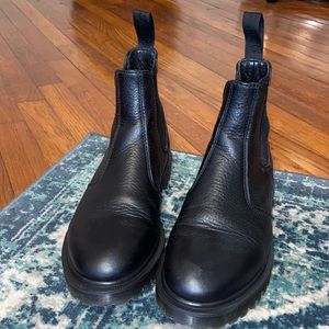 Black leather Chelsea boots by Dr. Martens